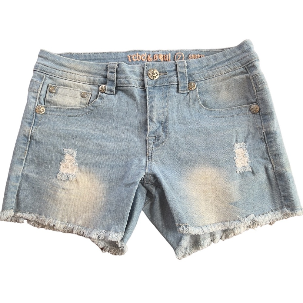 Rebel Soul - Womens Rhinestone/Embroidered Shorts 29”W